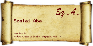 Szalai Aba névjegykártya